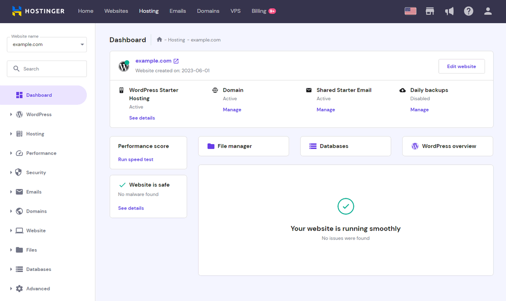 Hostinger User-Friendly Interface