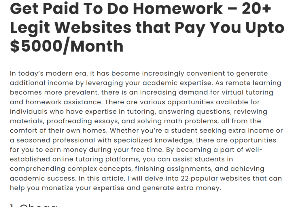 Get Paid Do Homework