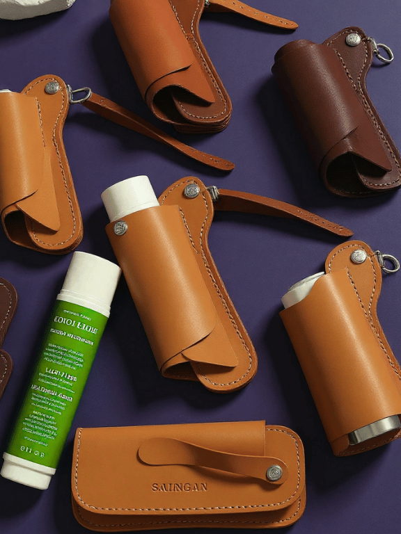 1. Leather Lip Balm Holder
