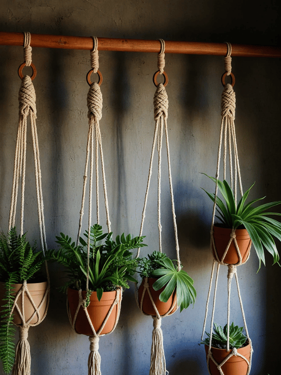 14. Macramé Plant Hangers