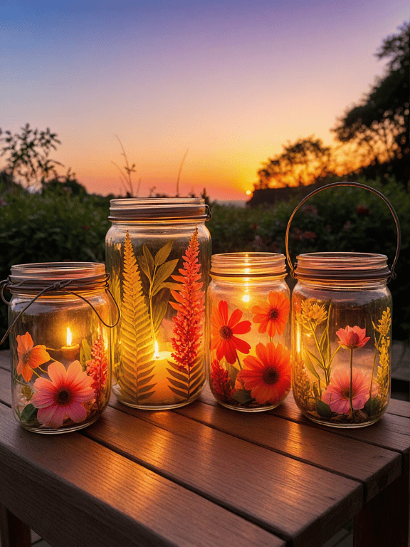 6. Pressed Flower Lanterns
