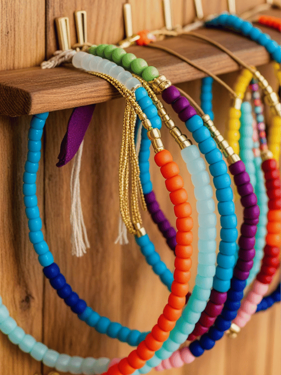 7. Beaded Hoop Earrings